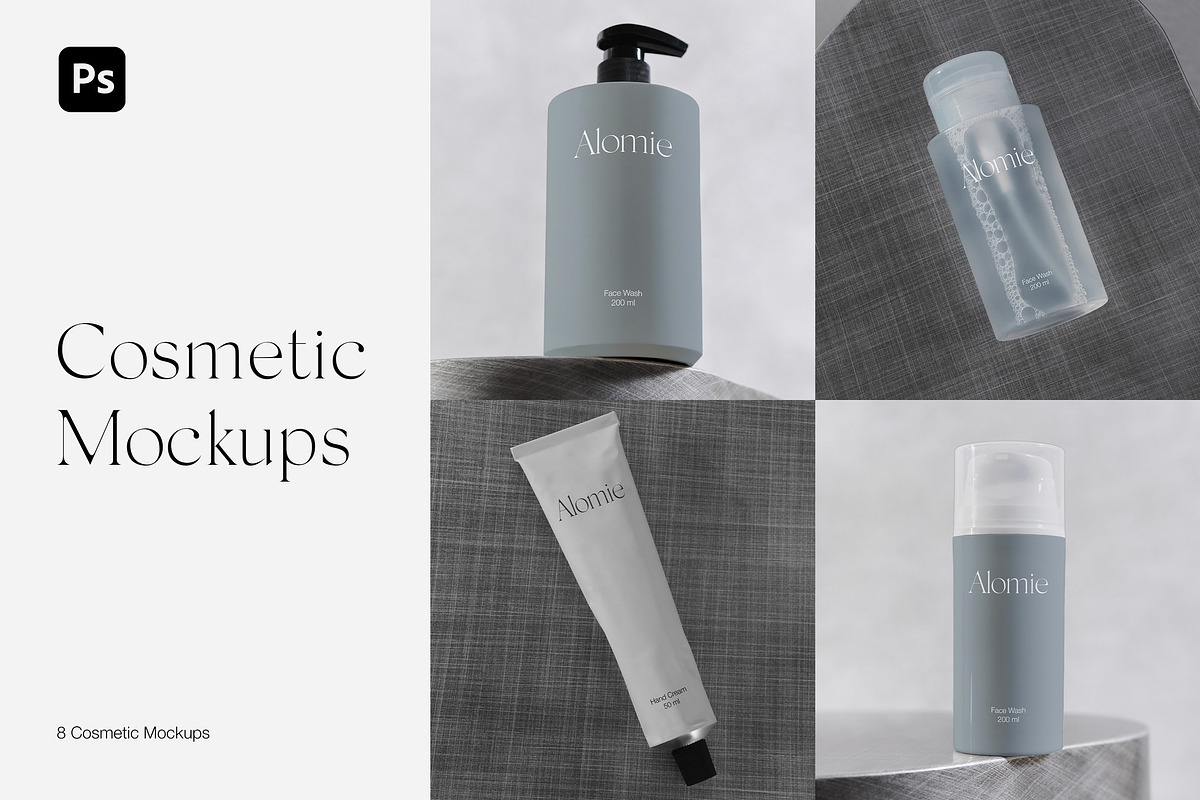 Cosmetic Bottle & Tube Mockups PSD, a Packaging Mockup by Feel This (Photo 1 of 6)