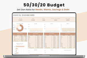 50 30 20 & 70 20 10 Budgeting Sheet, a Templates & Theme by MondaySpark