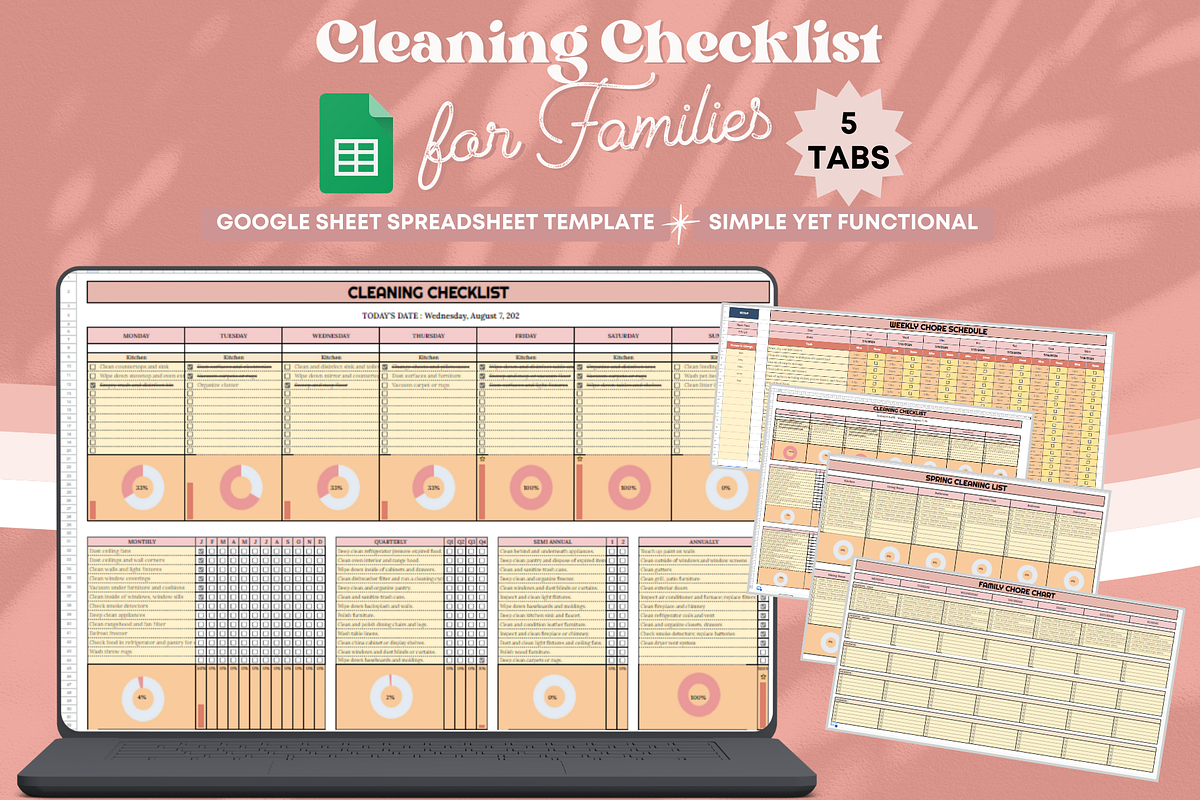 Cleaning Checklist for Families, a Templates & Theme by bellaROSEworkshop (Photo 1 of 10)