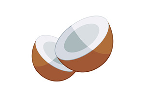 Coconut Illustration Icon, an Icon by Pexelpy