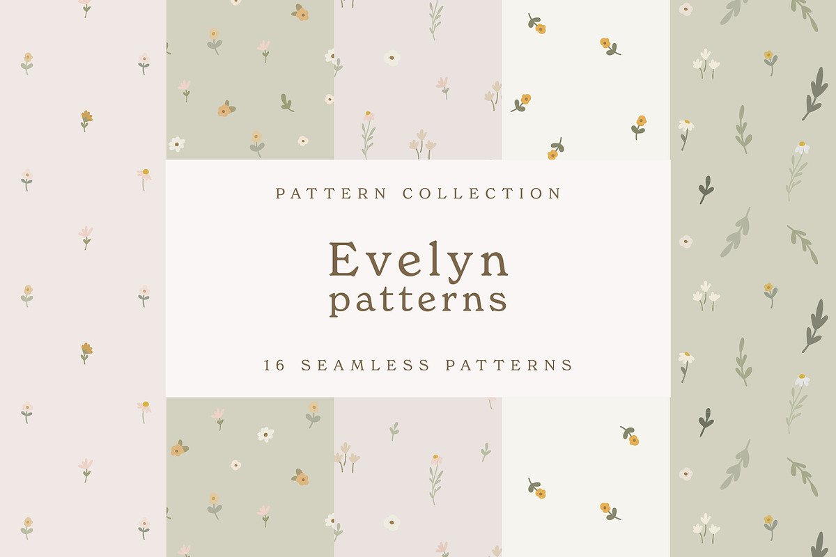 Evelyn Seamless Patterns, a Pattern Graphic by Emilie Cliche (Photo 1 of 10)