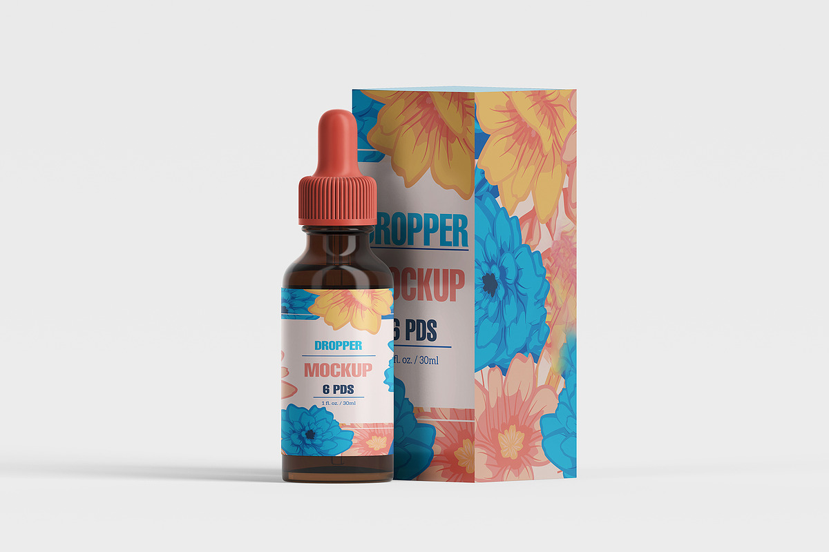 Dropper Bottle and Box Mockup 6 PSD, an Advertising Mockup by GraphicVil (Photo 7 of 9)