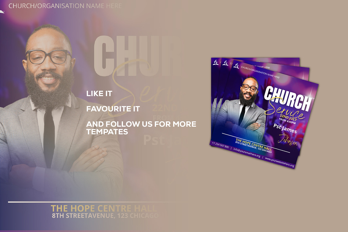 Church Flyer Canva Template, a Social Media Template by Sipi_Graphics (Photo 3 of 3)