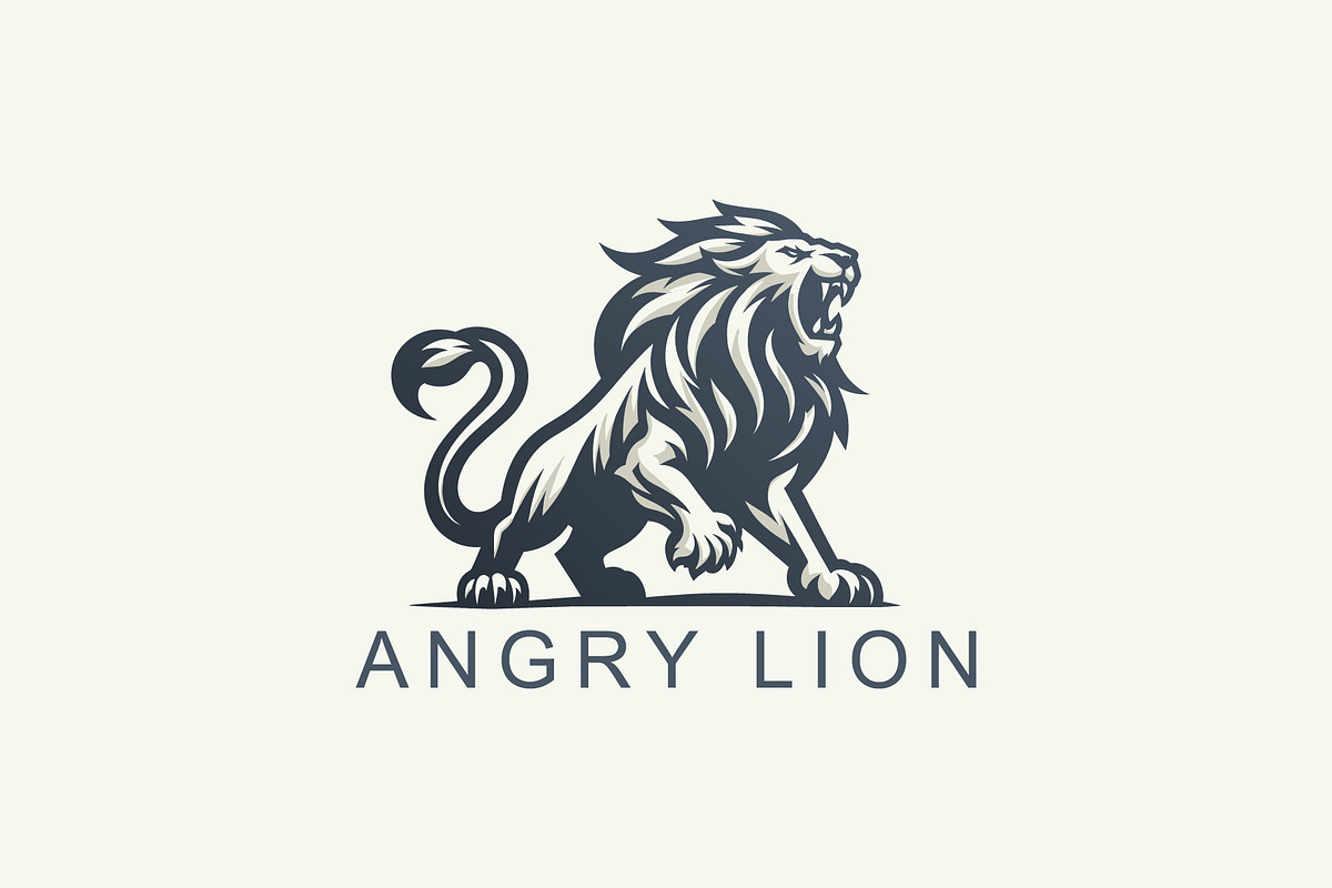 Angry Lion Logo, a Graphic by Usman