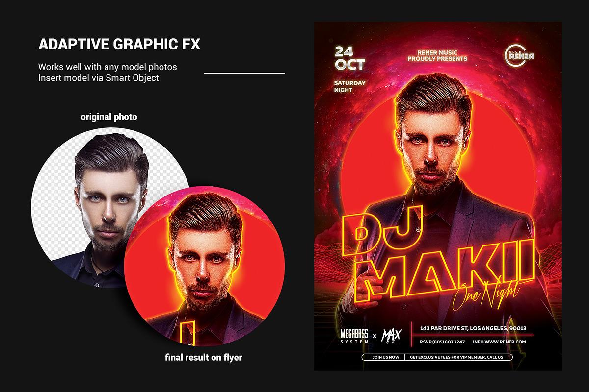 Techno DJ Flyer Template, a Flyer Template by Bornx Design (Photo 6 of 6)