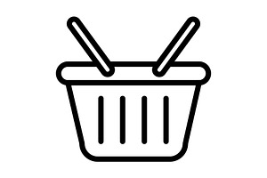 Shopping Basket icon, an Outline Icon by Sumberpangan