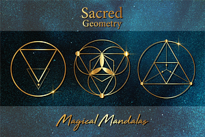 Sacred Geometry Gold Magic Mandalas