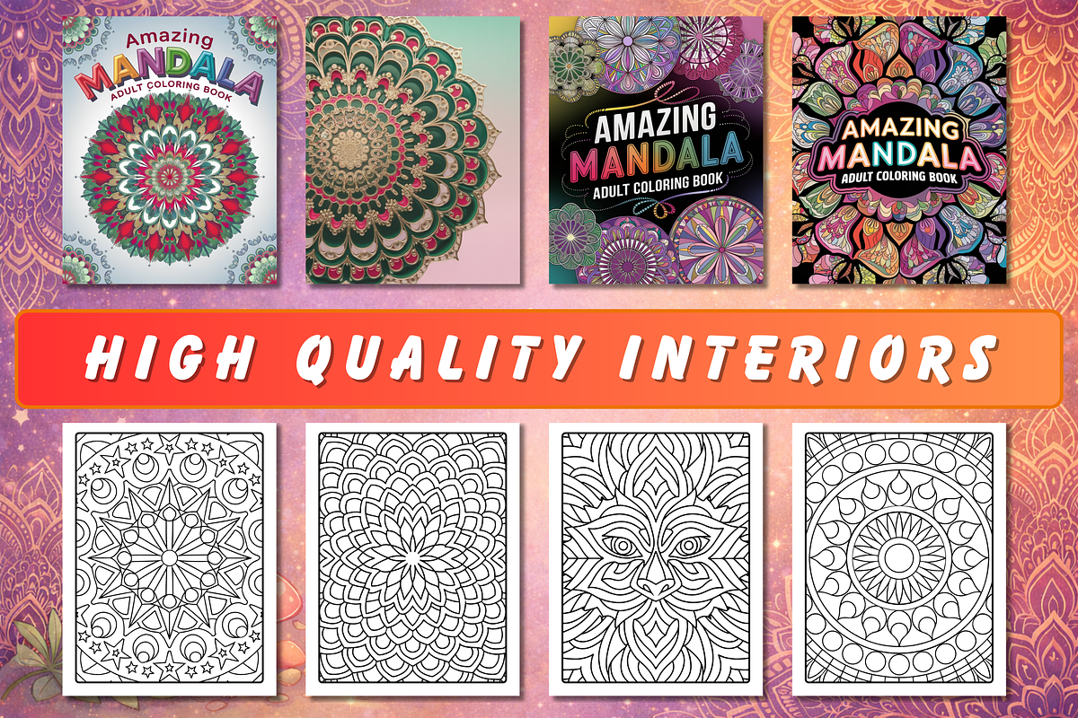 Amazing Mandala Coloring Book Pages, a Decorative Illustration by Neon Studio (Photo 2 of 3)