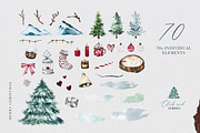 Christmas Watercolor Winter Clipart, a Decorative Illustration by WalaPalette (Thumbnail 11 of 11)
