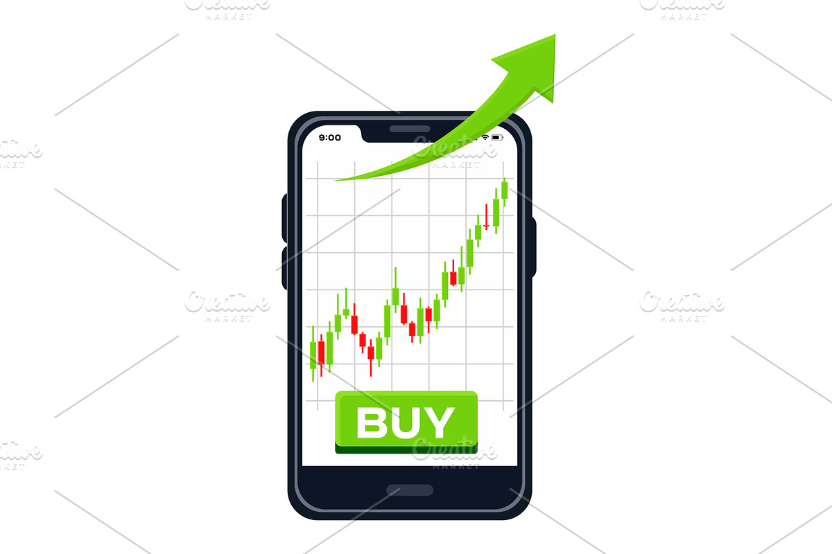 Buy Signal on Smartphone Screen with, a Finance Illustration by BabySofja