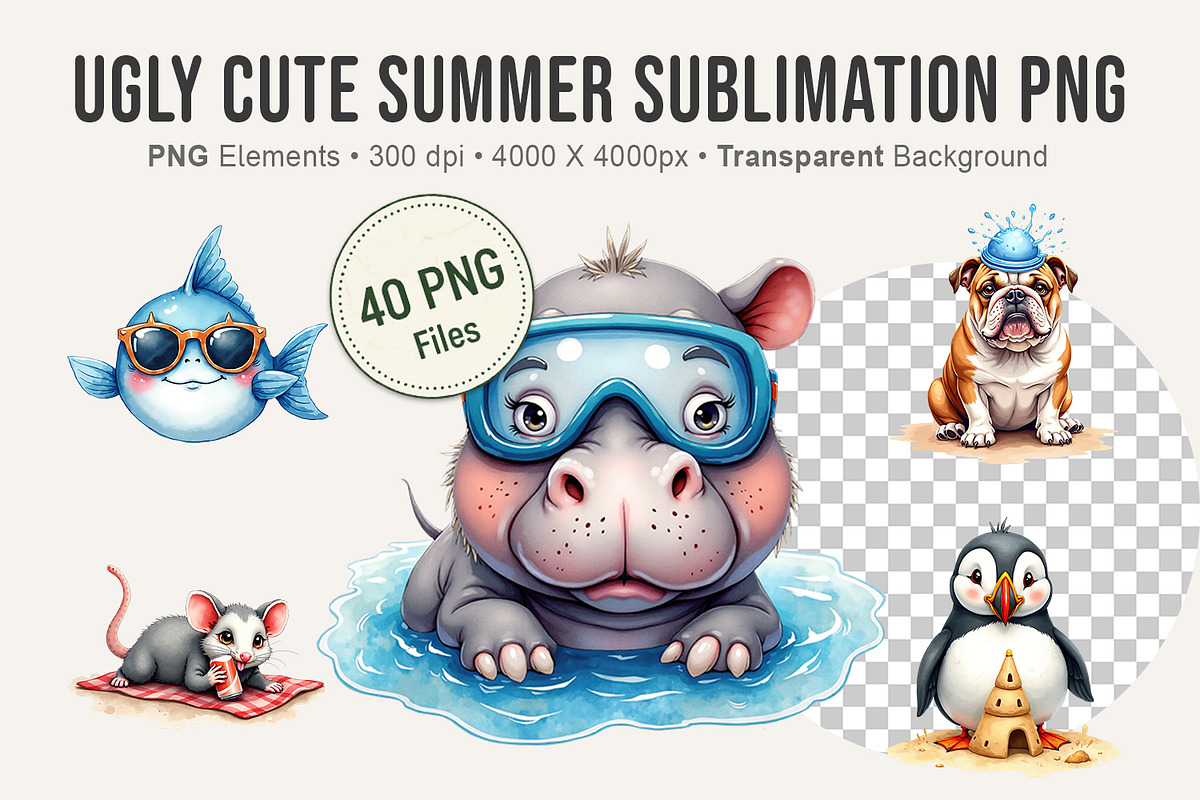 Ugly Cute Summer Sublimation PNG, an Illustration by Artnoy (Photo 1 of 8)