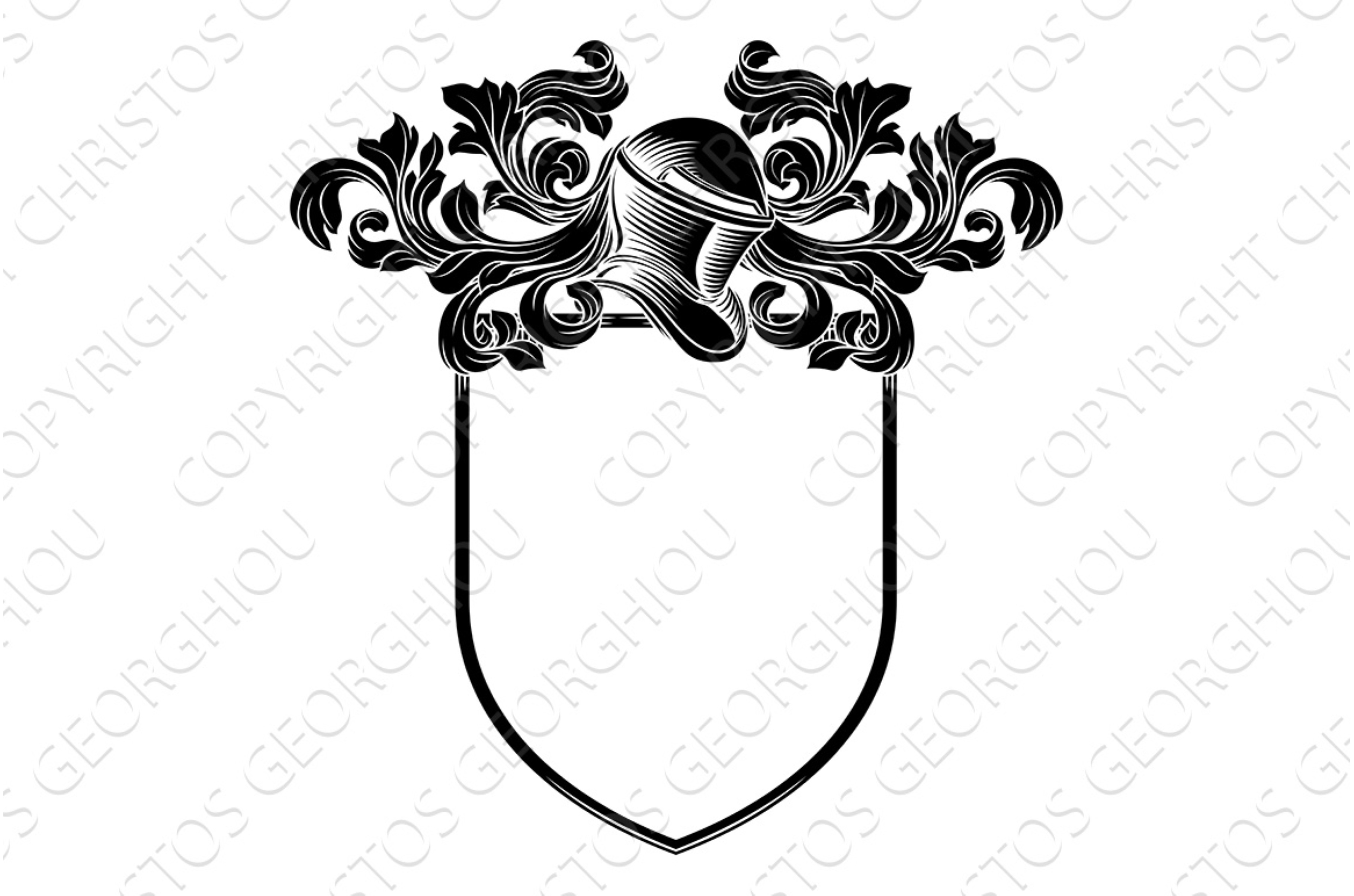 Coat of Arms Crest Knight Family, a Decorative Illustration by Christos ...