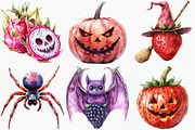 Halloween Fruit Mash-Up Clipart, an Illustration by Canvas Craft (Thumbnail 2 of 7)
