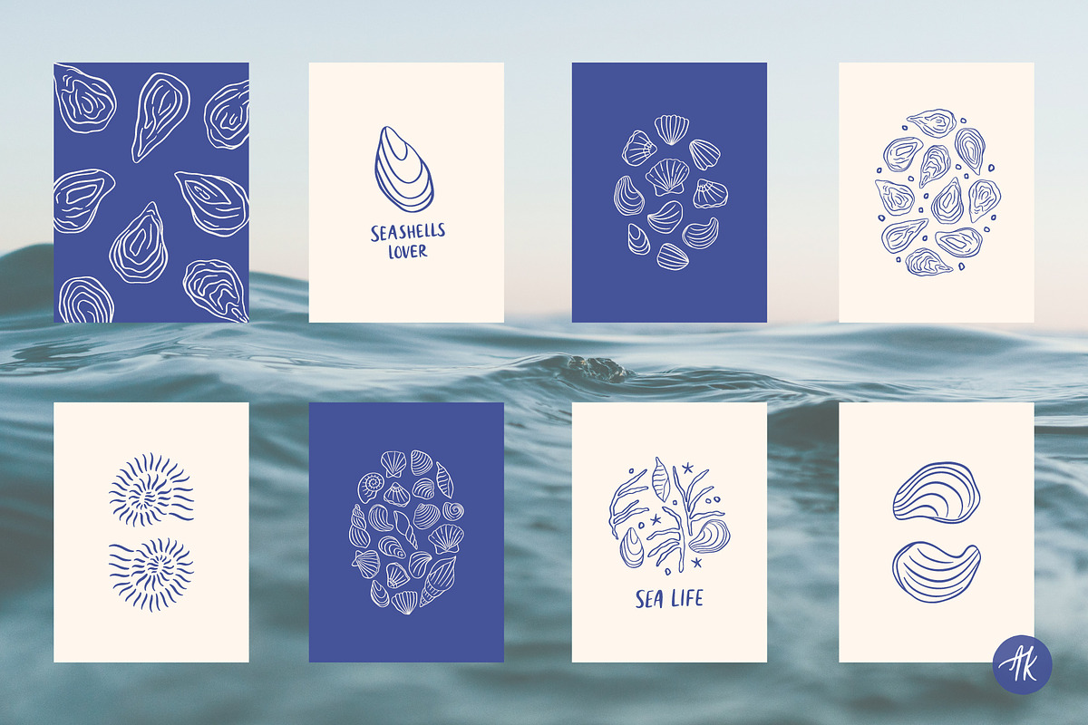 Sea Lover Hand Drawn Wall Art Set, a Graphic by Alena Koval (Photo 15 of 23)