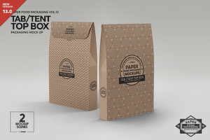 Tab Tent Top Box Packaging Mockup