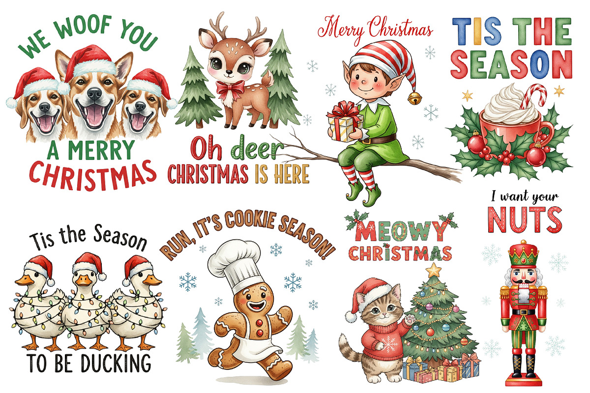 Vintage Christmas Sublimation Quotes, an Illustration by Designworld (Photo 2 of 6)