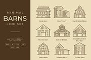 Type of Barns Line Set, an Outline Icon by Buqancreative (Thumbnail 1 of 10)