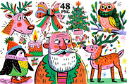 Hand-Drawn Christmas Clipart PNG, an Illustration by Dream Creation (Thumbnail 1 of 5)