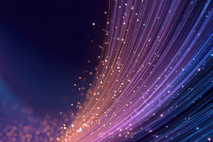 Abstract glowing purple and blue fib, a Photo by Pixeness Studio