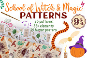 School of Witches and Magic Patterns, a Pattern Graphic by Michiru13 (Thumbnail 1 of 30)