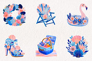 Preppy Coastal Clipart Set, a Work Illustration by CreationArt (Thumbnail 3 of 7)
