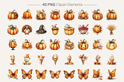 Fall Watercolor Pumpkin Clipart, an Illustration by Artnoy (Thumbnail 2 of 8)