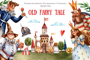 Old Fairy Tale - Watercolor Clip Art