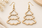 Christmas Tree Earrings Laser Cut, an Object Graphic by Canvas Craft (Thumbnail 2 of 4)