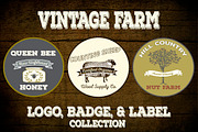 Rustic Vintage Farm Logo Vectors, a Branding & Logo Template by Le Paper Cafe (Thumbnail 1 of 4)