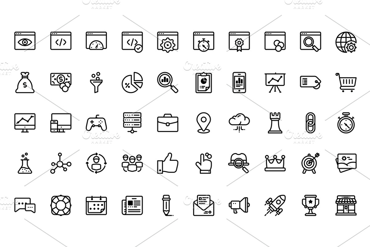320 + icons outline style, an Icon by Mir store (Photo 7 of 11)