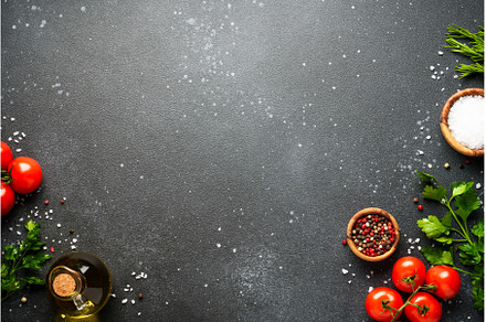 Kitchen table with ingredients for, a Food & Drink Photo by Nadia-nb