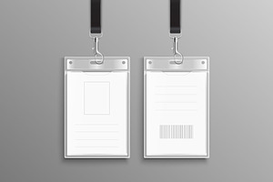 Blank ID card badge mockup, an Object Illustration by Yayasya