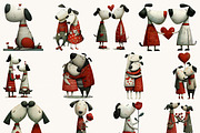 Whimsical Valentine Dog Couple, an Animal Illustration by BusyDaydesign (Thumbnail 3 of 9)