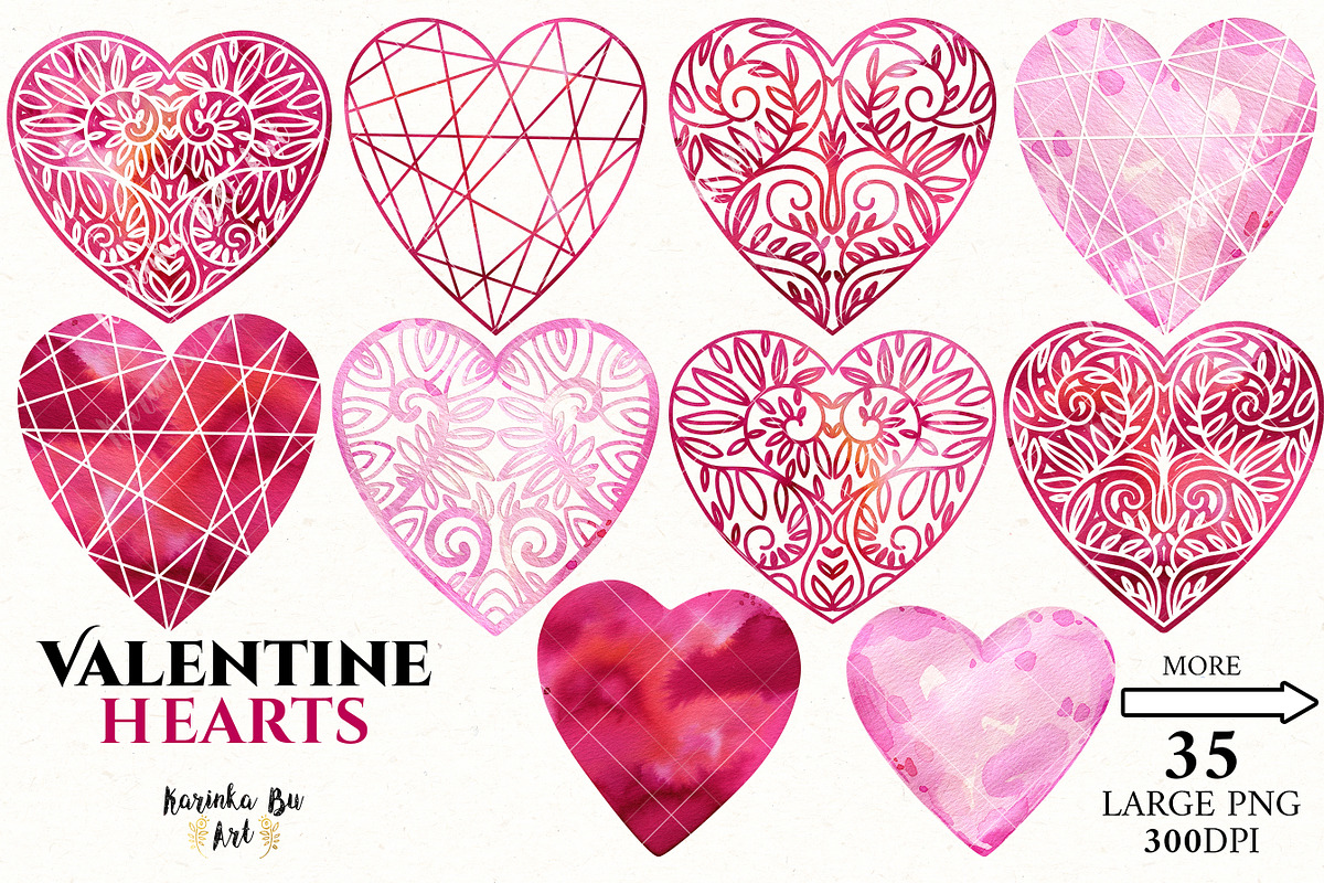 Pink Valentine Hearts Set 35 png, an Object Graphic by KarinkaBU (Photo 4 of 7)