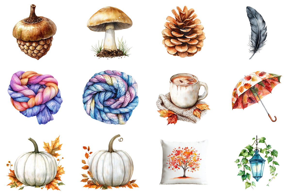 Silver Autumn Clipart, an Illustration by CitraGraphics (Photo 2 of 5)