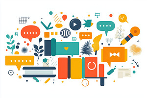 Abstract Colorful Communication Desi, a Background Photo by Pixeness Studio