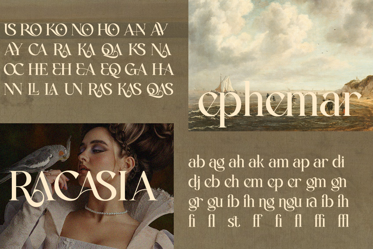 Qasela - Retro Stylish Serif Font, a Serif Font by Qweera Studio (Photo 8 of 12)
