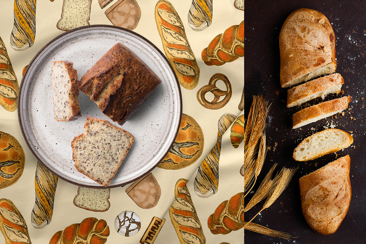 Local bakery. Types of bread., a Food Illustration by handsketched (Photo 6 of 15)