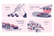 Sushi, Asian food banner, menu cover, a Food Illustration by Good Studio (Thumbnail 3 of 6)
