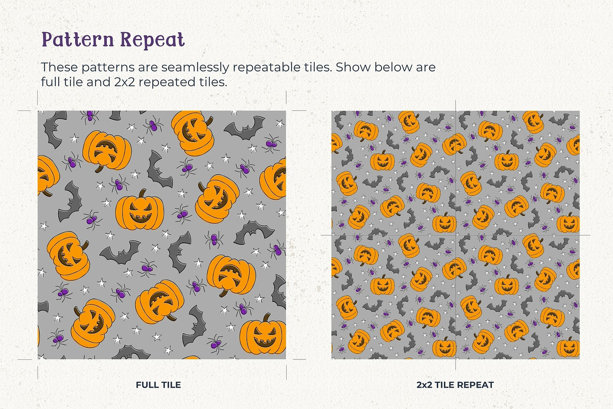 Halloween Seamless Pattern Set of 6, a Pattern Graphic by Fern & Quill (Photo 3 of 10)
