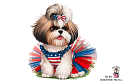 Patriotic Shih Tzu PNG Bundle, a Graphic by Clipart Bloom (Thumbnail 4 of 15)