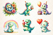Cute Dinosaur Clipart, an Illustration by Dream Creation (Thumbnail 4 of 5)