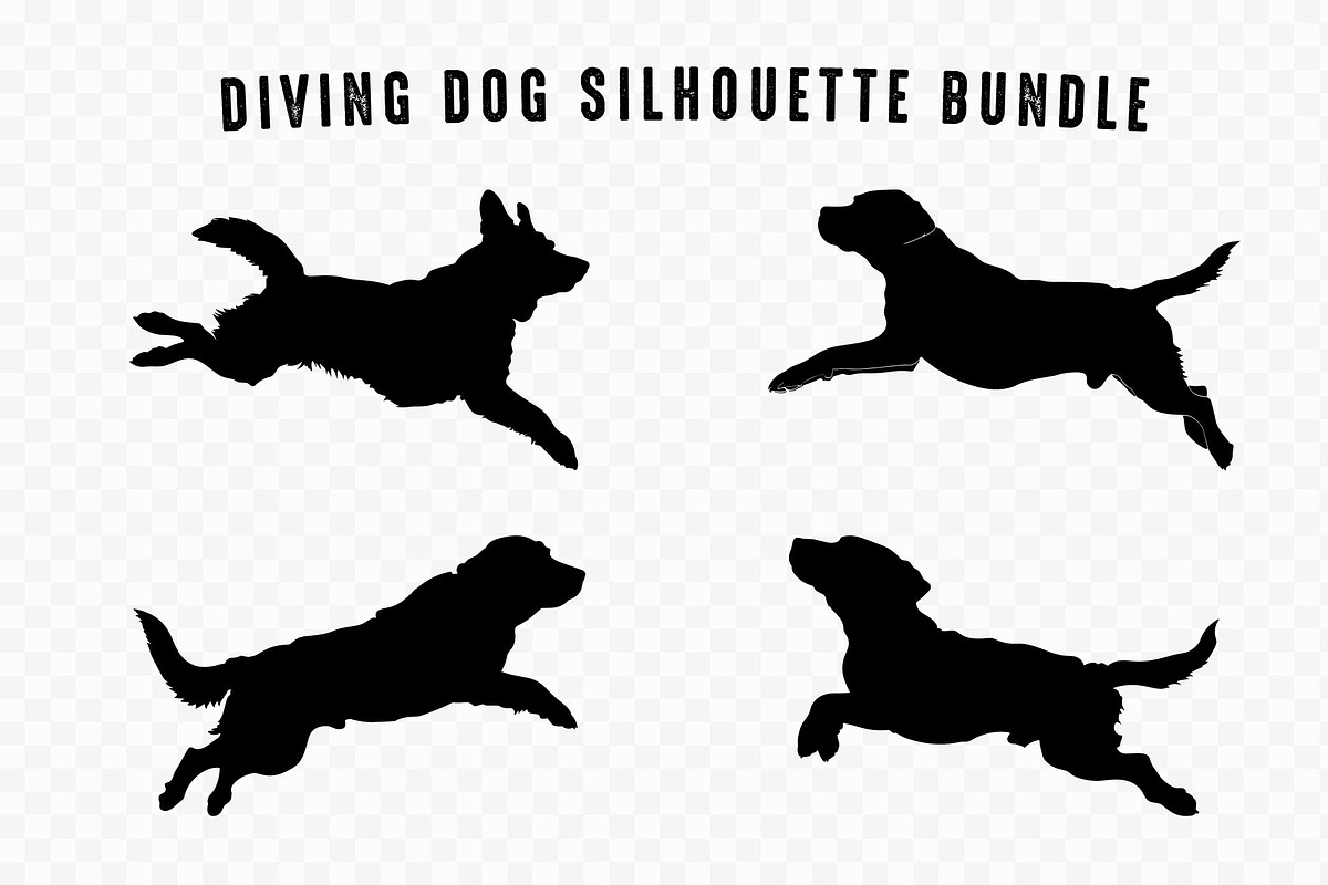 Diving Dog Silhouette SVG Set, an Animal Illustration by Gfx Expert Team (Photo 2 of 3)