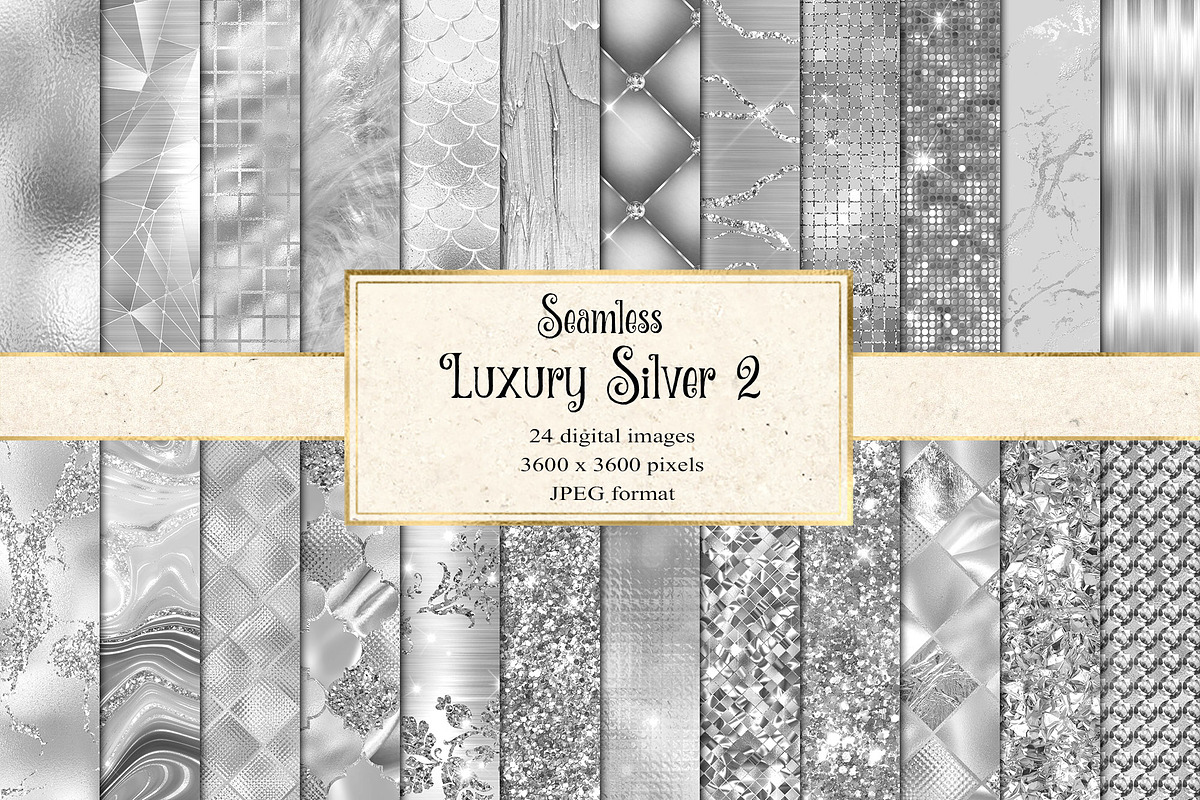 Luxury Silver Textures, a Texture Graphic by Digital Curio
