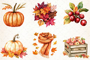 Autumn Leaves & Harvest Clipart, an Illustration by DreamCafeArt (Thumbnail 4 of 5)