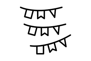 Bunting Line Icon, an Icon by Pexelpy