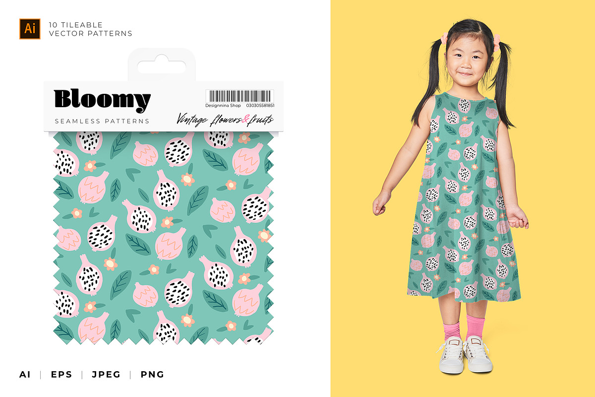 Bloomy — Vintage Patterns Collection, a Pattern Graphic by Designnina Shop (Photo 5 of 11)