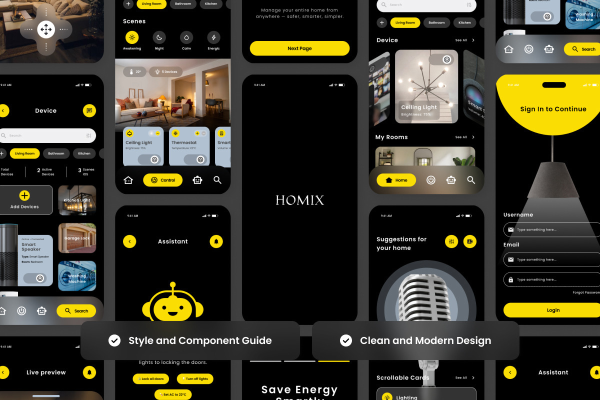 HOMIX – Smart Home App Design, an App Template by twinstd (Photo 3 of 5)