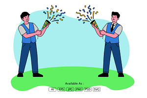 Celebration Team Illustration, a Person Illustration by Partikusi Design