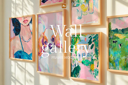 Wall gallery. — 19 Frame mockup, a Household Mockup by Trissa